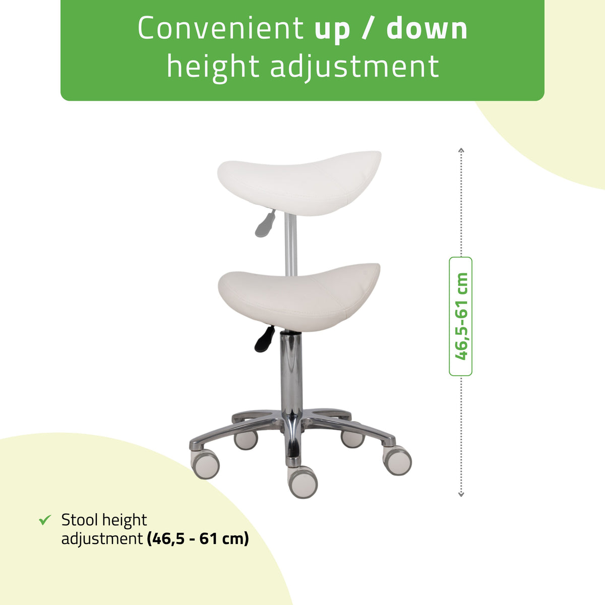 Saddle stool Lila, PVC k501 white