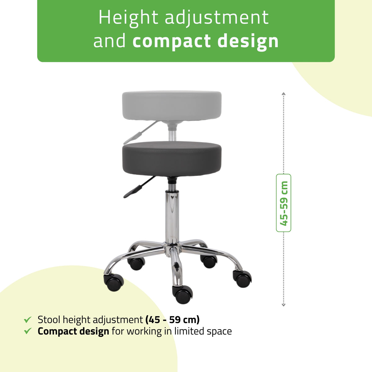 Stool TILA, Comfy Base k521 grey