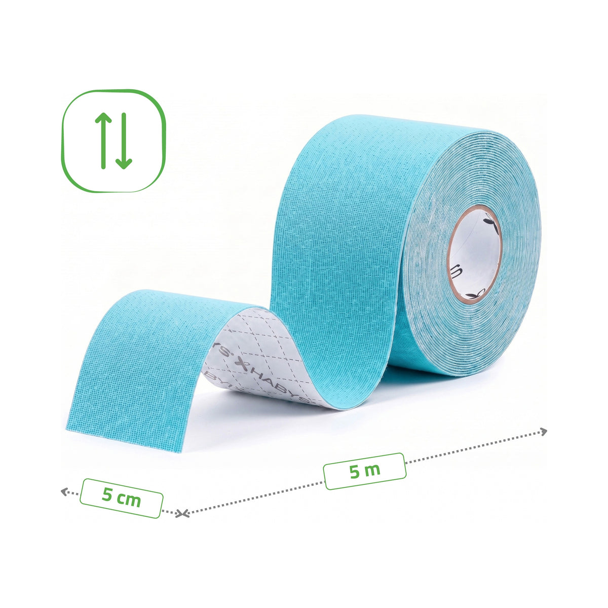 Strong Elastic Kinesiology Tape, 5 cm × 5 m – Blue | HABYS