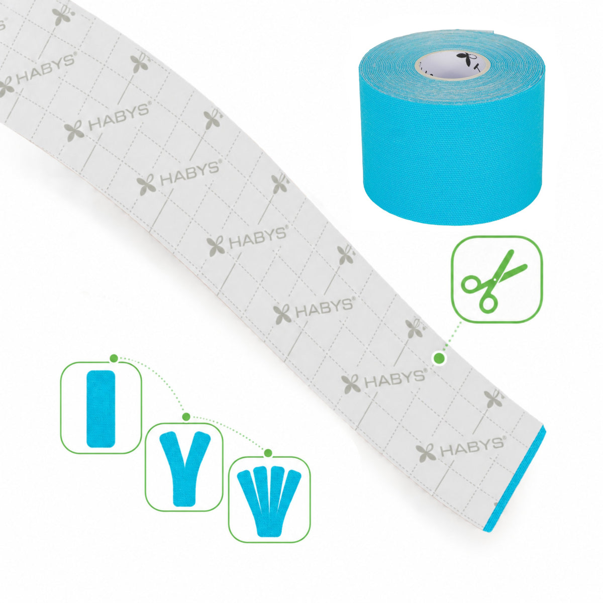 Strong Elastic Kinesiology Tape, 5 cm × 5 m – Blue | HABYS