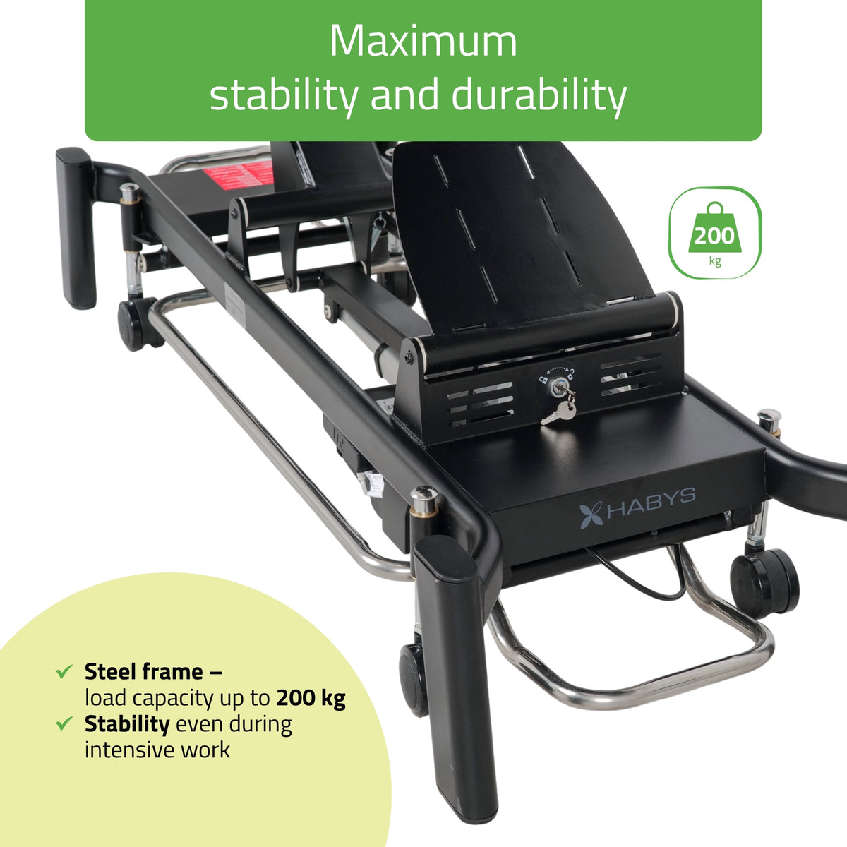 Upright Chiro Z7 therapy table, electric height adjustment with foot control bar, Touch Core k315 black