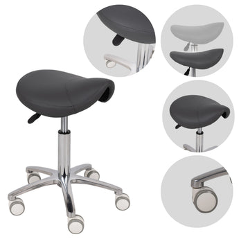 Saddle stool Lila, PVC k521 grey