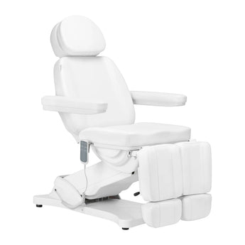 Elektrinė pedikiūro kėdė SILLON CLASSIC PEDI, balta, su lopšiu