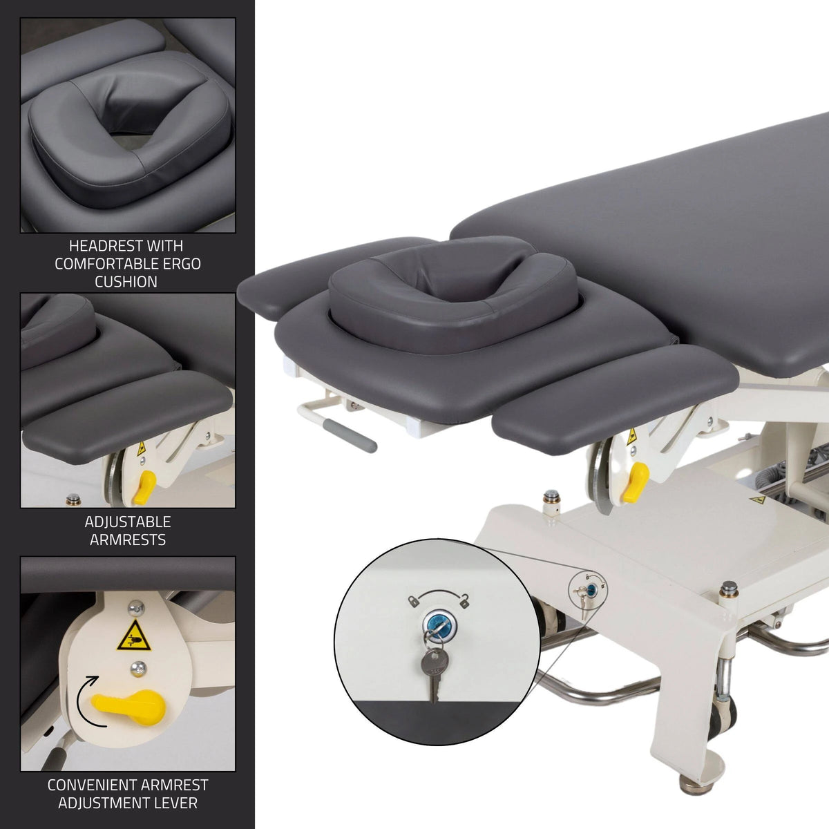 Stationary massage table Evero V4 ERGO Soft Touch K622 Gray