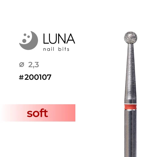 Luna Bits Dimanta frēzes uzgalis lode, 2,3 mm, sarkana (smalkgrauds)