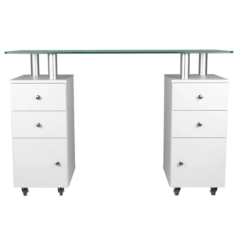 Manikīra galds GLASS COSMETIC, balts