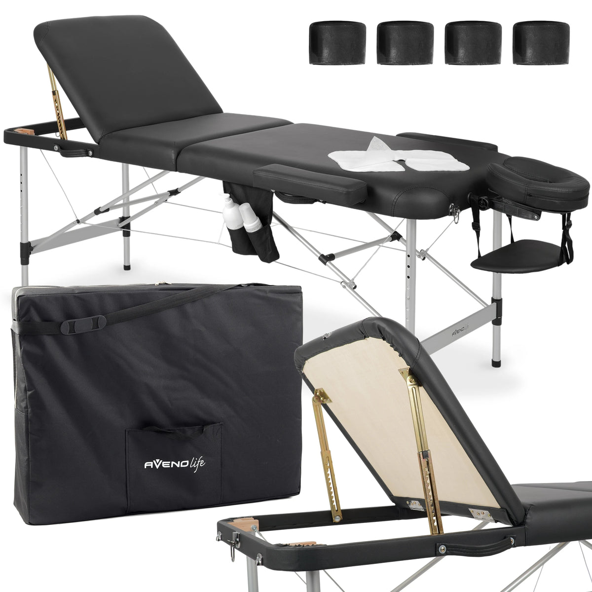 Bærbar massagebrikse Adele 60 Comfy Base K515, sort