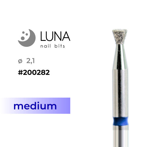 Dimanta frēzes uzgalis Konuss, 2,1 mm, zils (vidējs)