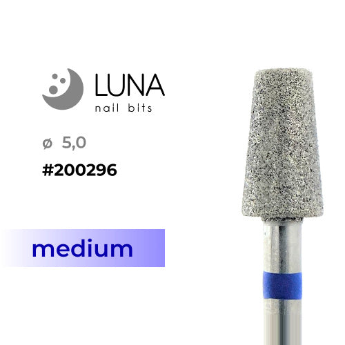 Dimanta frēzes uzgalis, konuss, 5.0 × 9 mm, zils (vidējs)