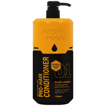 Nishman Pro Hair Keratin Complex 01 reparerende conditioner til skadet hår, 1250 ml